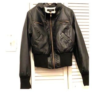 Black leather jacket